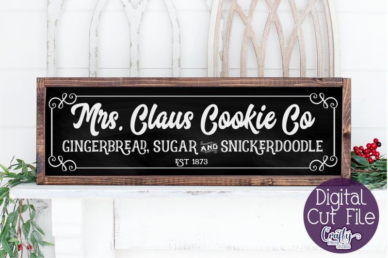 Christmas Svg, Farmhouse Christmas Svg, Mrs Claus Cookie Co By Crafty