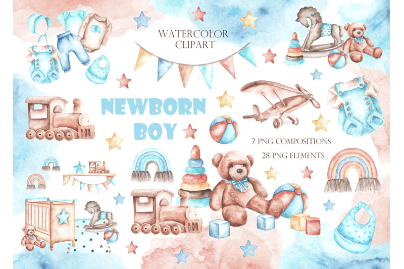 newborn-baby-boy-watercolor-clipart-baby-shower-clipart-children