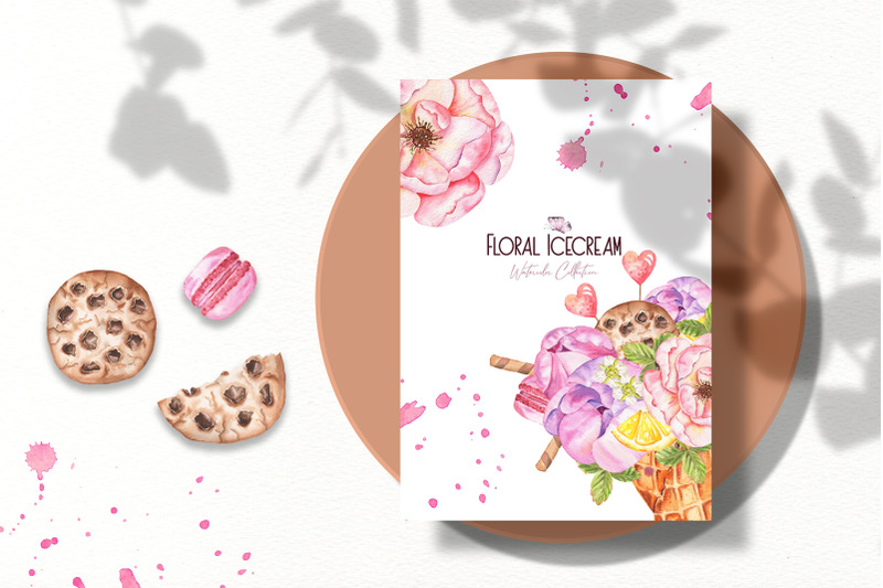 floral-icecream-watercolor-set