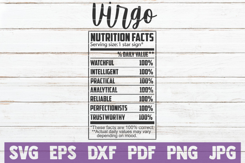 virgo-nutrition-facts-svg-cut-file