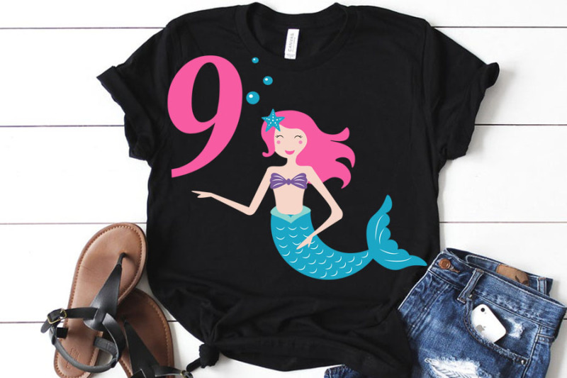 mermaid-svg-birthday-mermaid-svg-9-th-birthday-svg-mermaid-girl