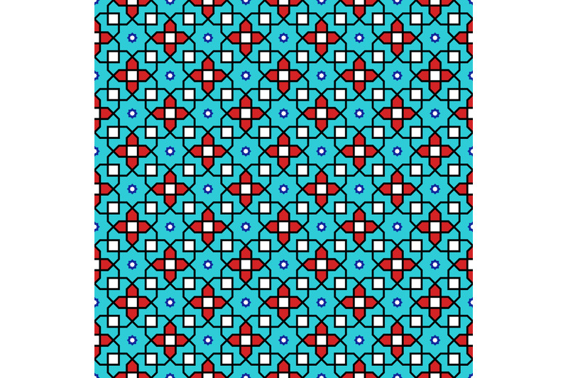 seamless-geometric-ornament-based-on-traditional-islamic-art-red-blu