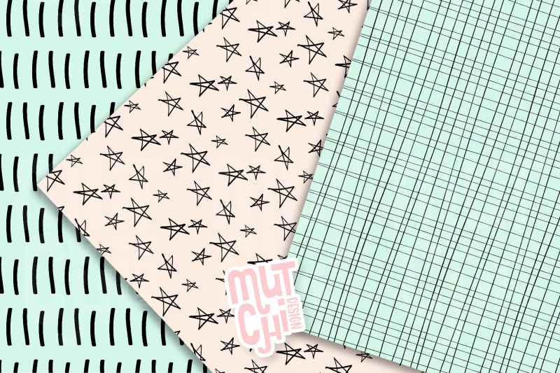 pink-and-mint-doodles-digital-paper