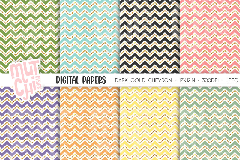 dark-chevron-gold-digital-papers