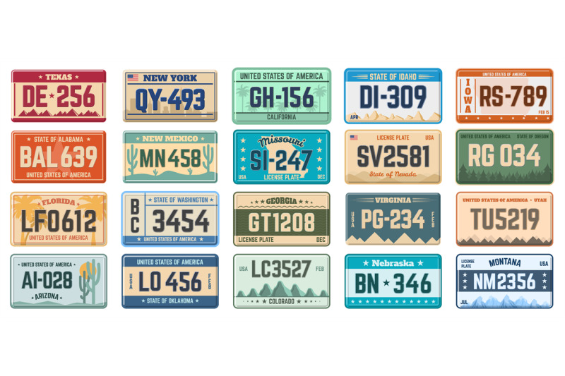 car-number-plates-vehicle-use-states-license-registration-plates-ret