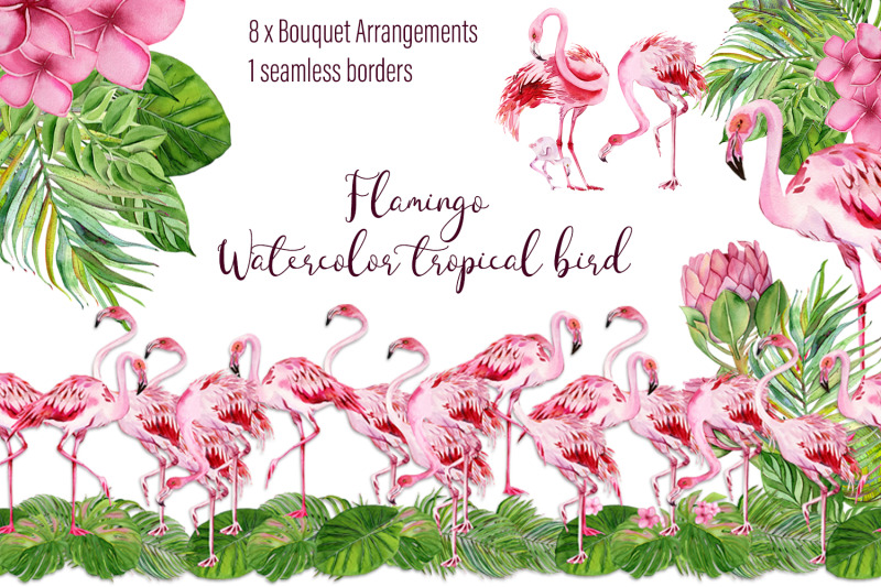 tropical-flamingo-clipart-watercolor-birds