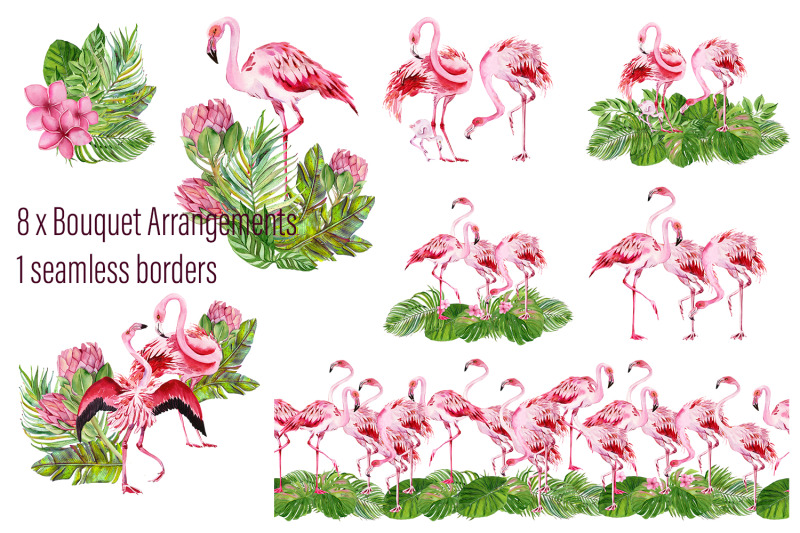 tropical-flamingo-clipart-watercolor-birds