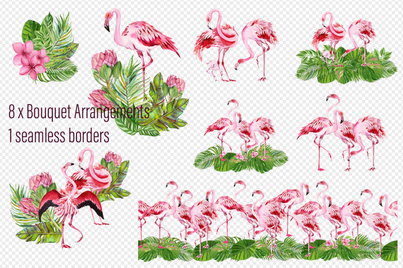 tropical-flamingo-clipart-watercolor-birds