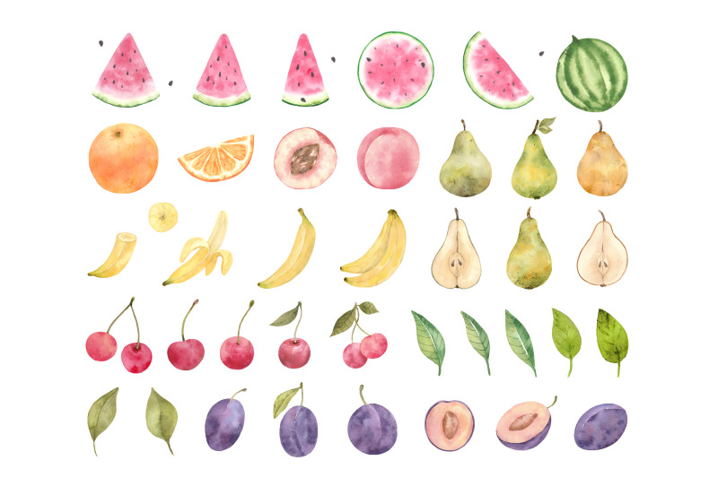 watercolor-fruit-set-png-colorful-cliparts