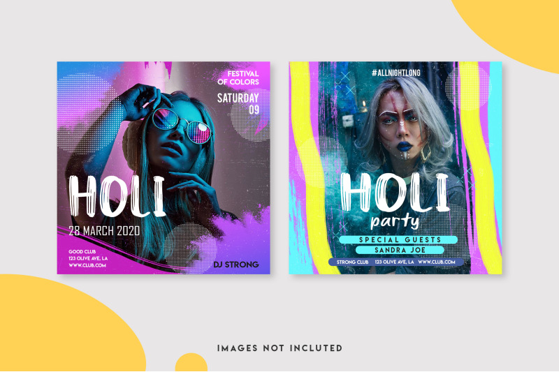 12-holi-festival-instagram-post-template-set