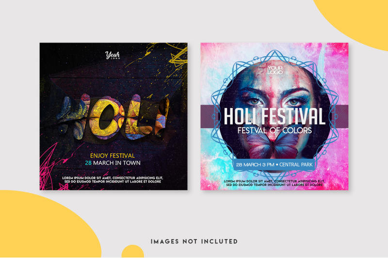 12-holi-festival-instagram-post-template-set