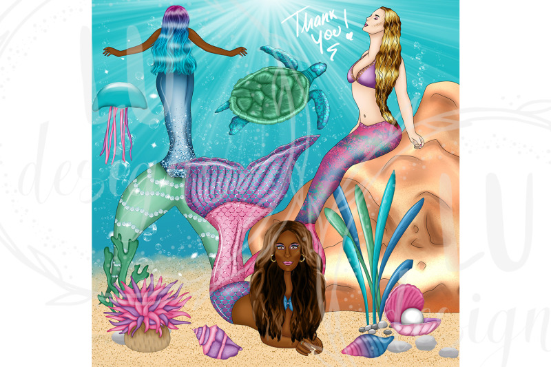 mermaids-clipart-underwater-ocean-graphics-mermaid-fashion-girl