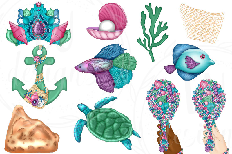 mermaids-clipart-underwater-ocean-graphics-mermaid-fashion-girl