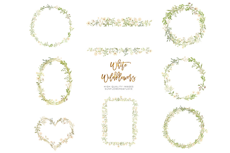 frame-white-wildflowers-clipart-geometric-clipart-botanical