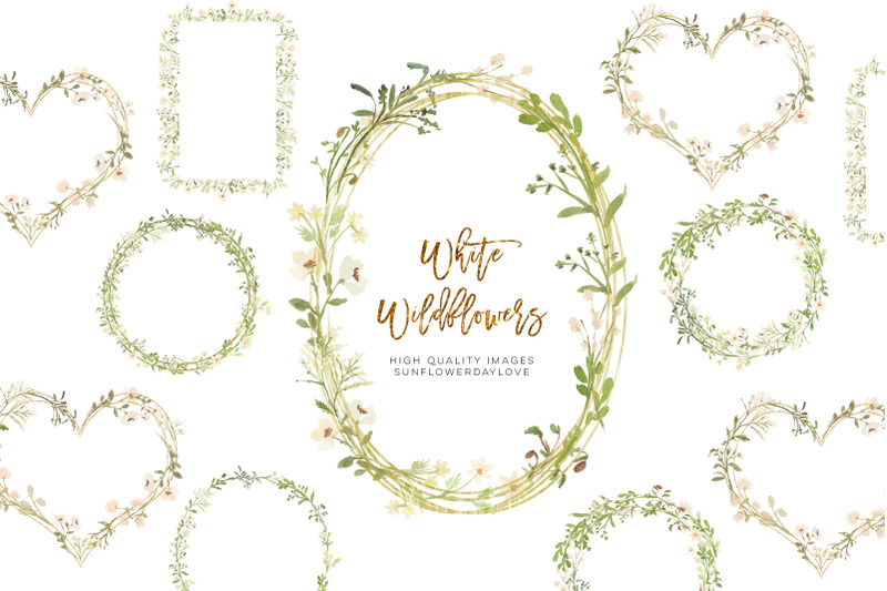 frame-white-wildflowers-clipart-geometric-clipart-botanical