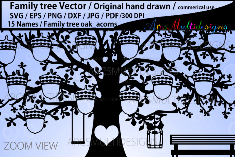 15-acorns-family-tree-template