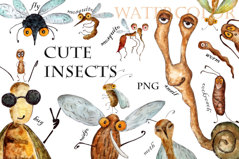 watercolor-drawings-of-cute-insects