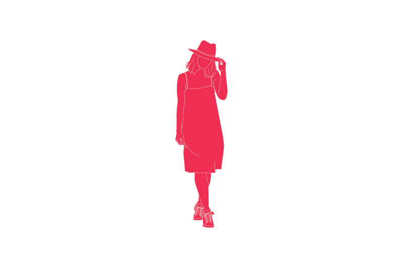 vector-illustration-of-fashionable-woman-with-dress-and-sneaker