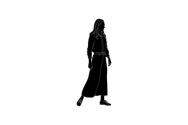 vector-illustration-of-casual-woman-with-long-skirt