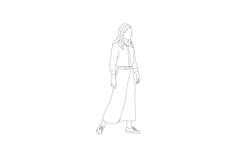 vector-illustration-of-casual-woman-with-long-skirt