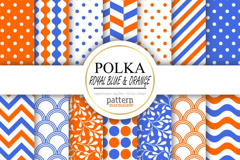 polka-royal-blue-and-orange-t0402