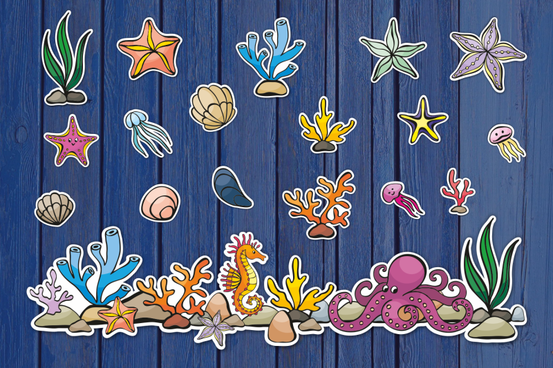 sea-life-printable-stickers-bundle-png