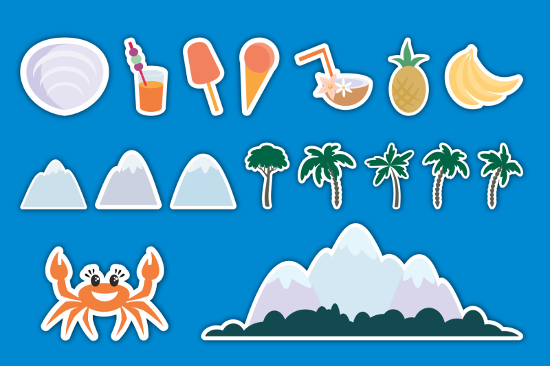 summer-printable-stickers-hippopotamuses-and-flamingo