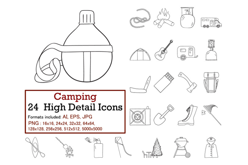 camping-icon-set