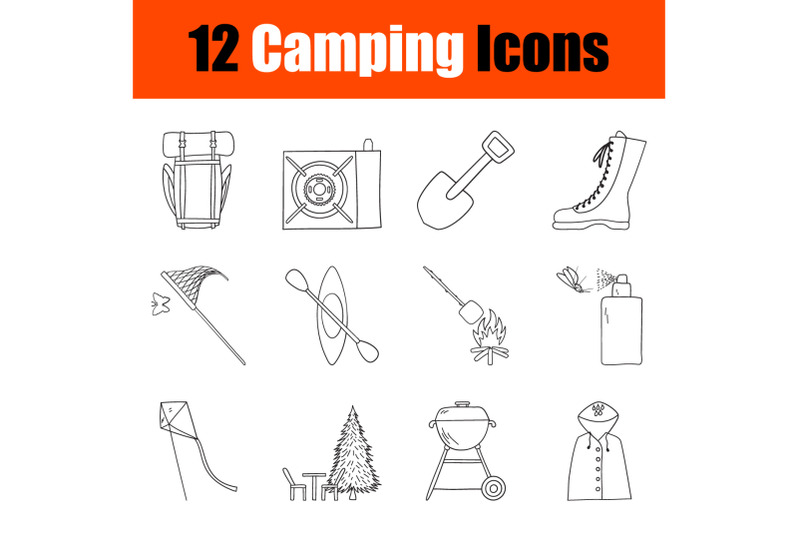 camping-icon-set