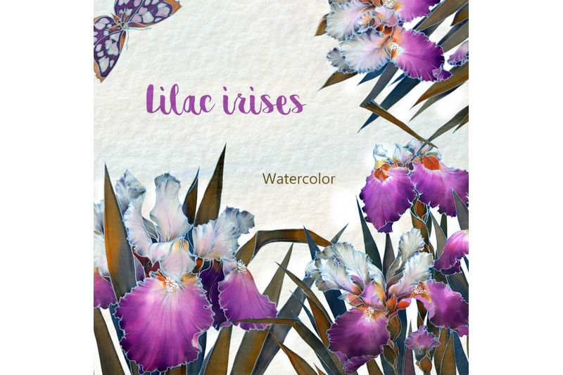 watercolor-clip-art-floral-pattern-of-purple-irises