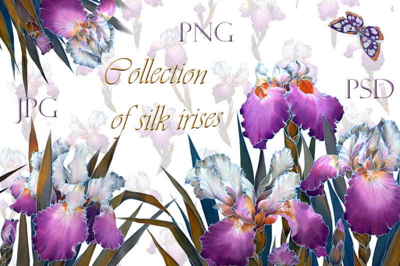 watercolor-clip-art-floral-pattern-of-purple-irises