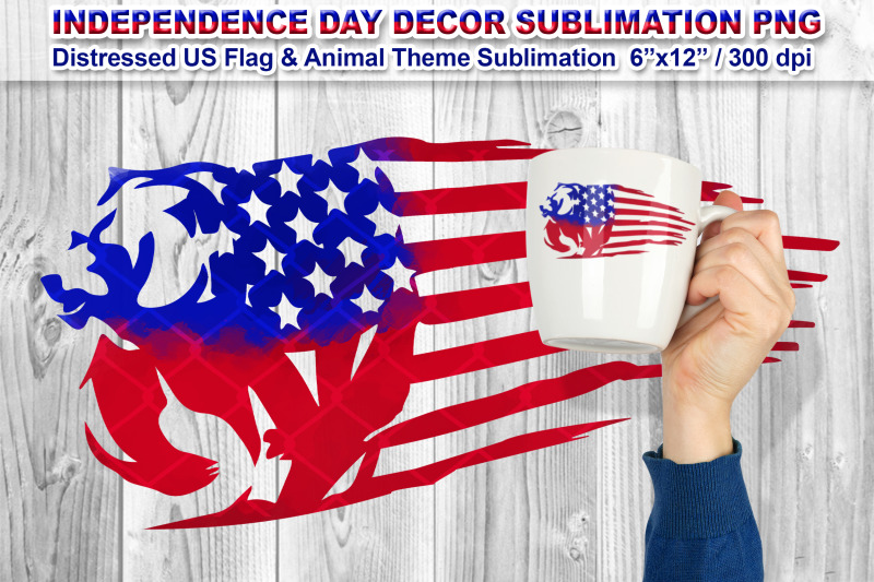 distressed-us-flag-sublimation-with-animal-theme-bear