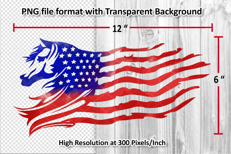 distressed-us-flag-sublimation-with-animal-theme-horse
