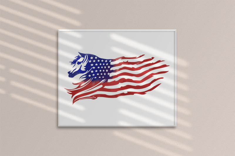 distressed-us-flag-sublimation-with-animal-theme-horse