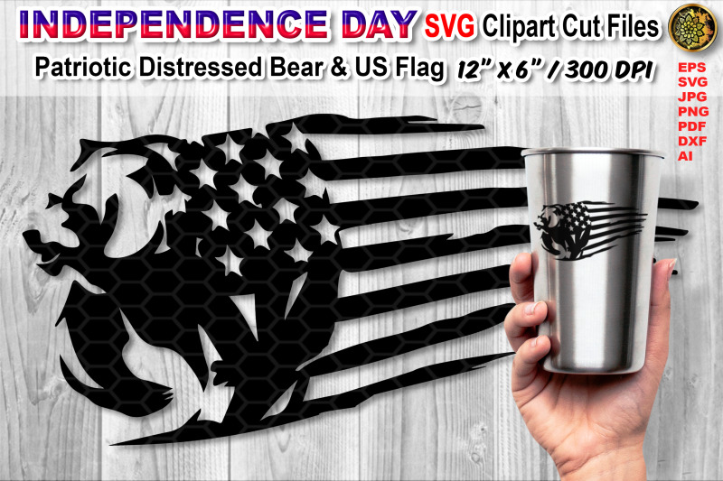 distressed-us-flag-svg-cutfiles-with-animal-theme-bear