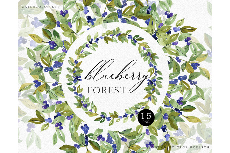 watercolor-forest-blueberry-clipart-woodland-greenery-png-green-png