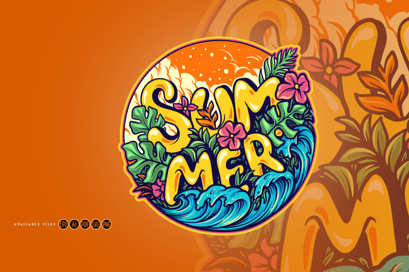 summer-typographic-tropical-waves-svg