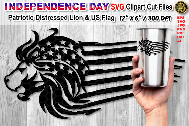 distressed-us-flag-svg-cutfiles-with-animal-theme-lion