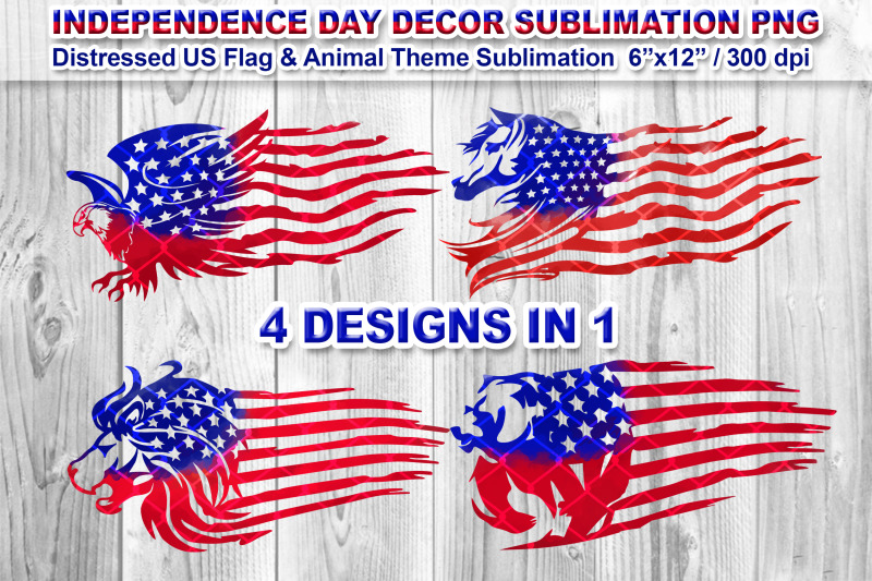 4-distressed-us-flag-sublimation-png-animal-theme