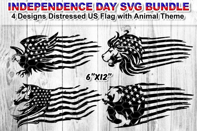 set-of-4-distressed-us-flag-svg-silhouette-clip-art-cut-files