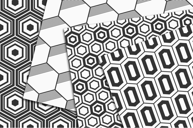 10-hexagons-seamless-vector-patterns