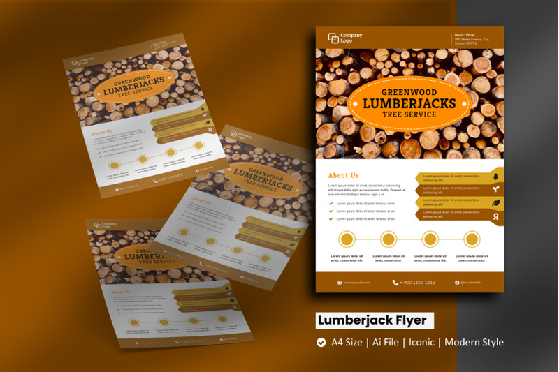 gift-for-father-lumberjack-worker-flyer-template