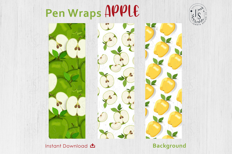 apple-fruit-pen-wraps-png-file-set