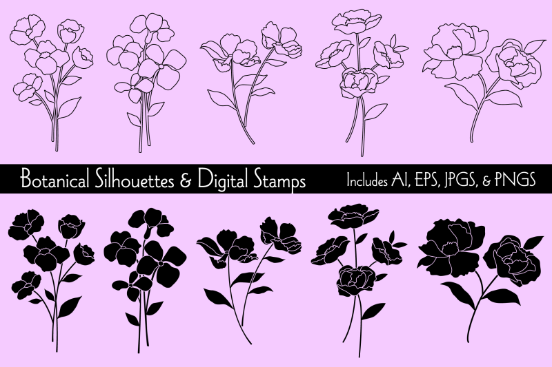 botanical-silhouettes-amp-digital-stamps