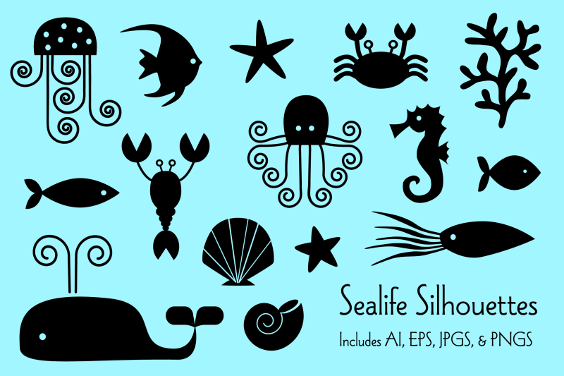 sealife-silhouettes
