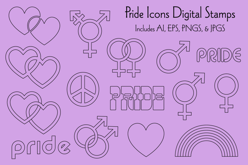 pride-icons-digital-stamps