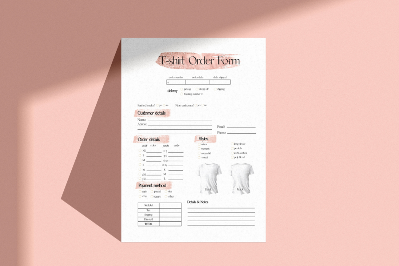 pink-glitter-t-shirt-order-form-template