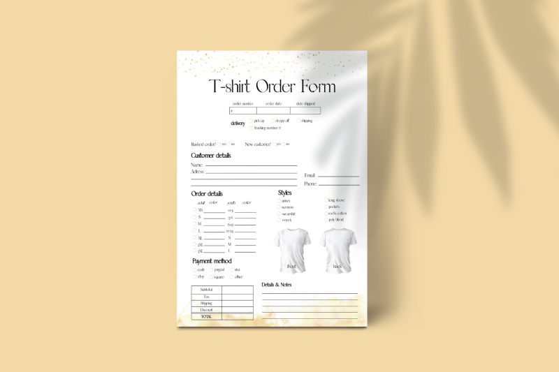 gold-t-shirt-order-form-template