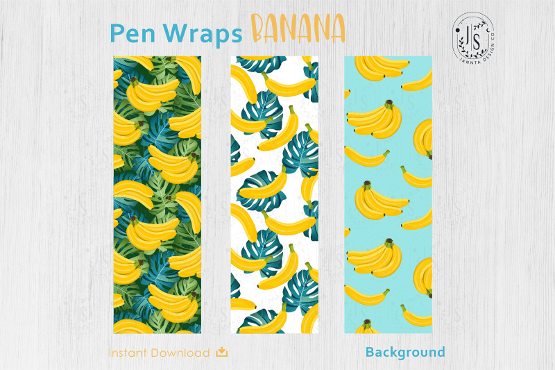 banana-fruit-pen-wraps-png-file-set