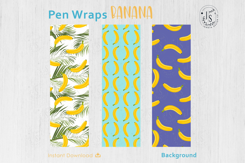 banana-fruit-pen-wraps-png-file-set